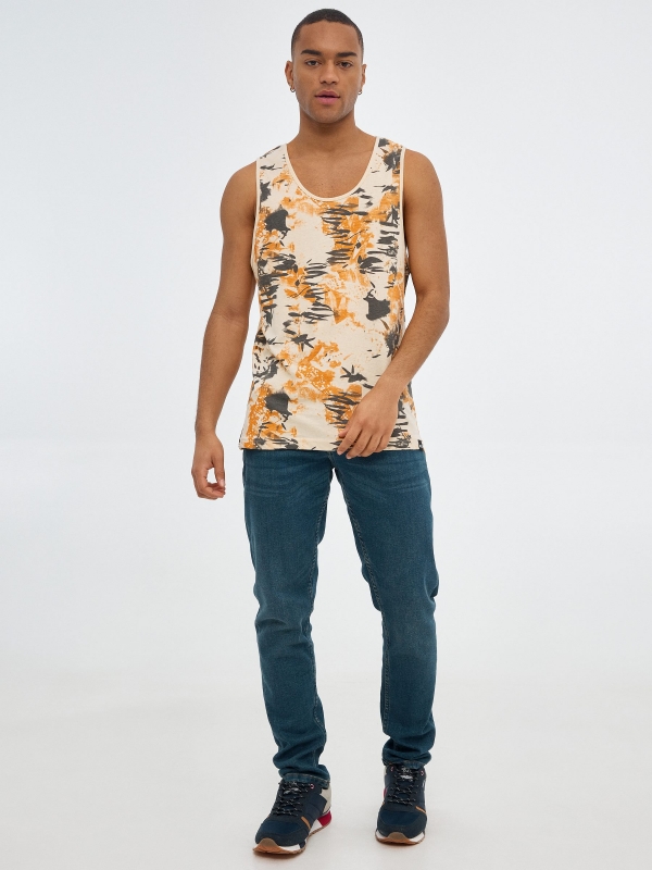 Total print tank top sand front view