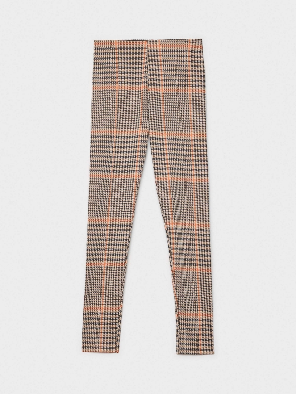  Prince of Wales print leggings brown