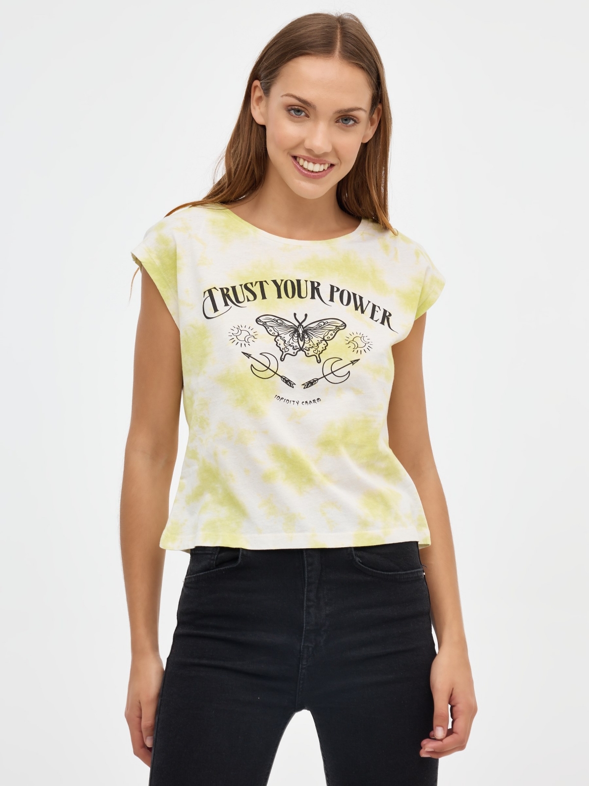 Trust your Power T-shirt lime middle front view