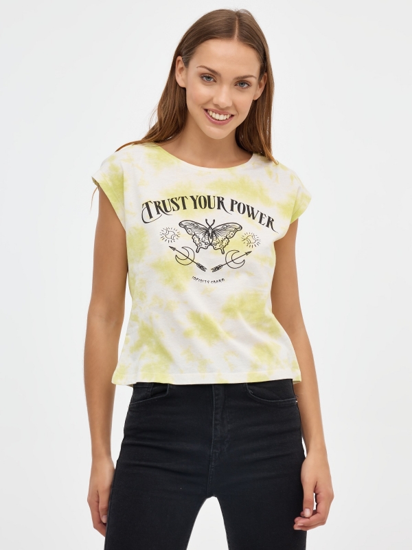 T-shirt Trust your power lima vista meia frontal