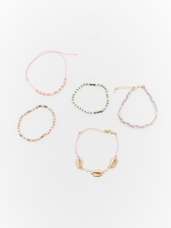 Set of 5 assorted bracelets multicolor