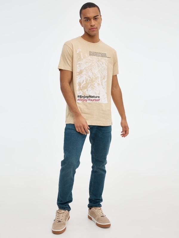 T-shirt with nature print sand front view