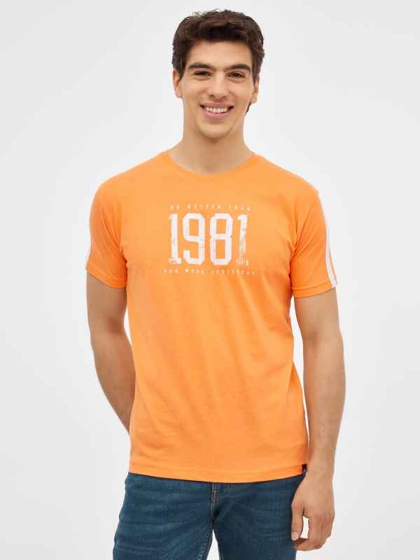 1981 T-shirt salmon middle front view
