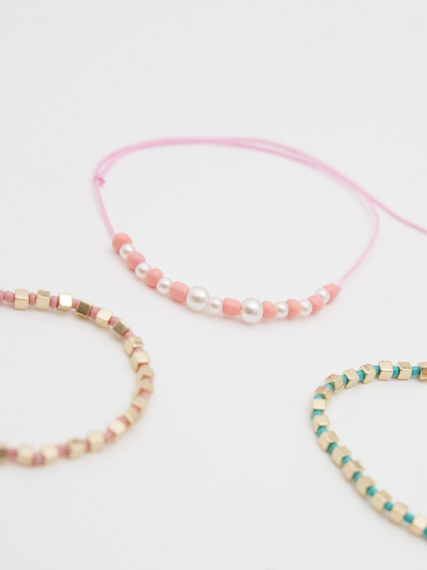 Set of 5 assorted bracelets multicolor detail view