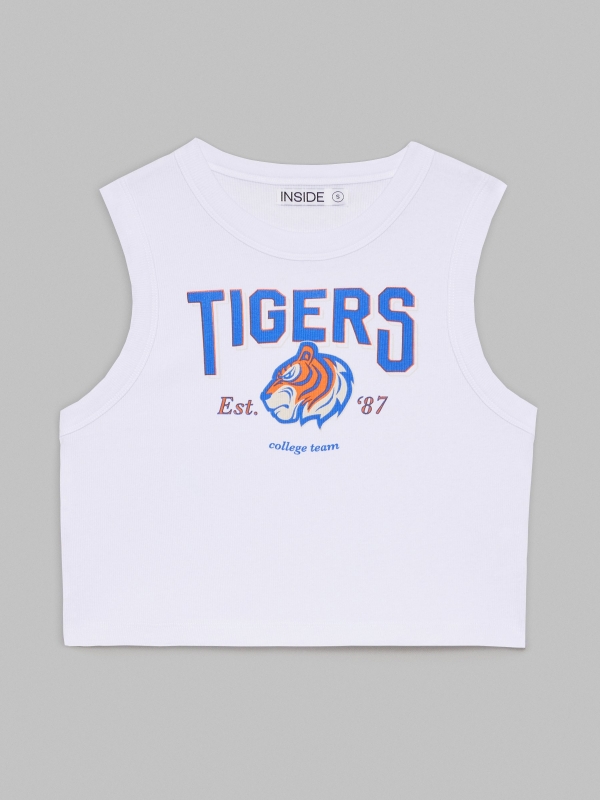  Tigers crop top white