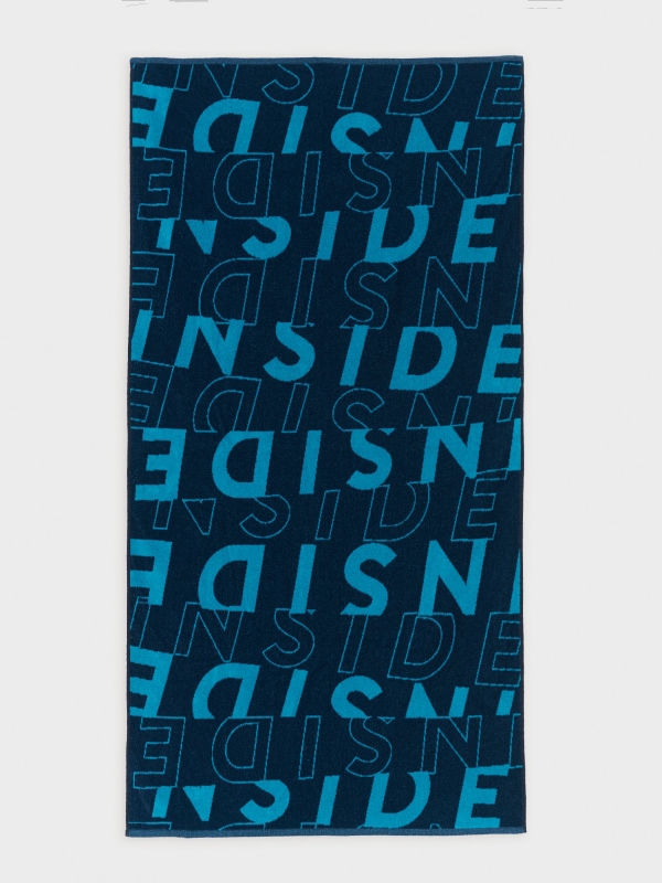 Inside blue towel navy middle front view