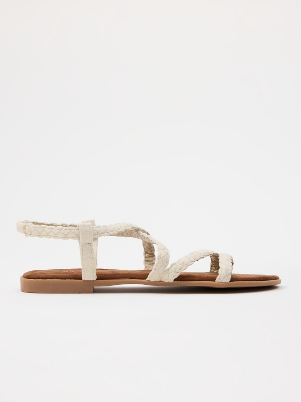 Braided straps sandal white