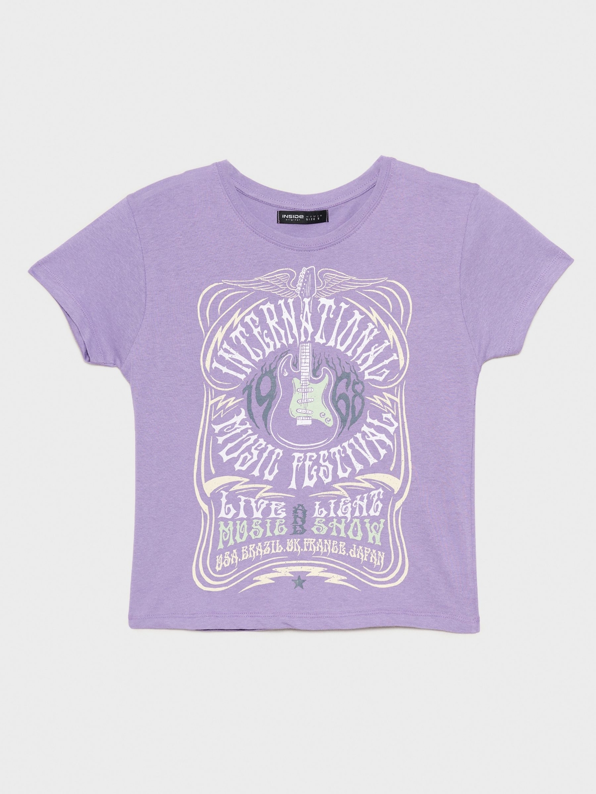  Camiseta estampado Music Festival lila