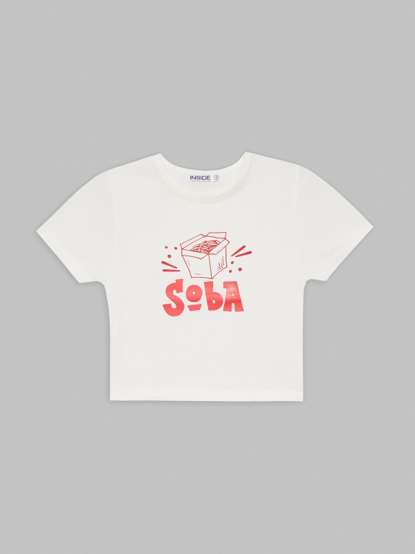  Soba crop top off white