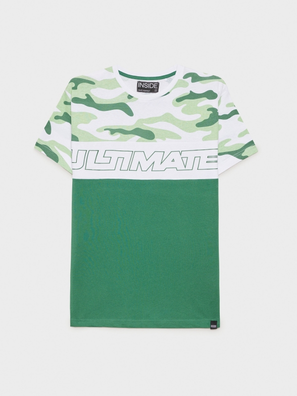  T-shirt Multi-impressão verde