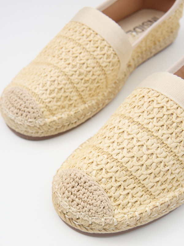 Casual crochet espadrilles off white detail view