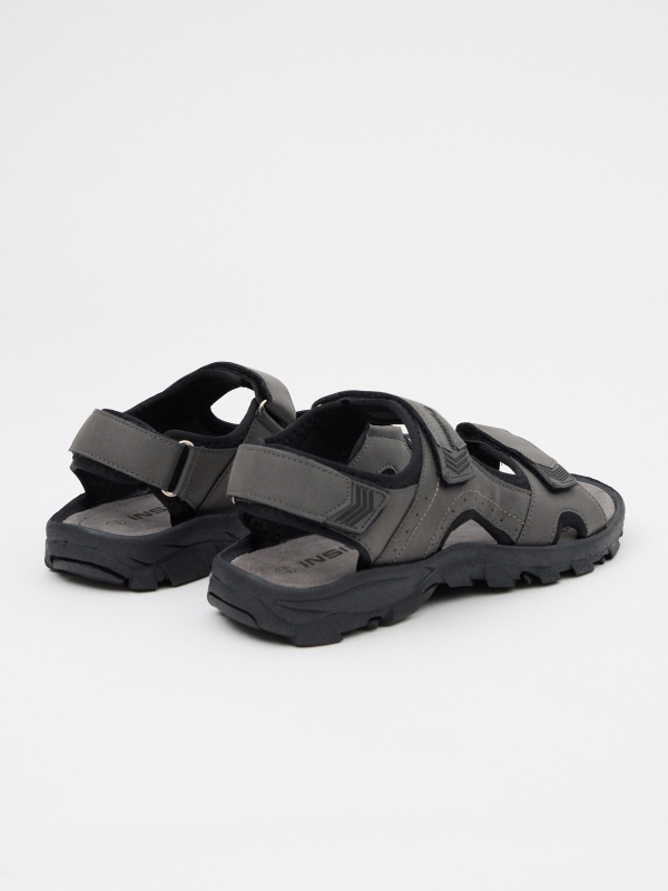 Sports sandal with velcro straps 45º back view