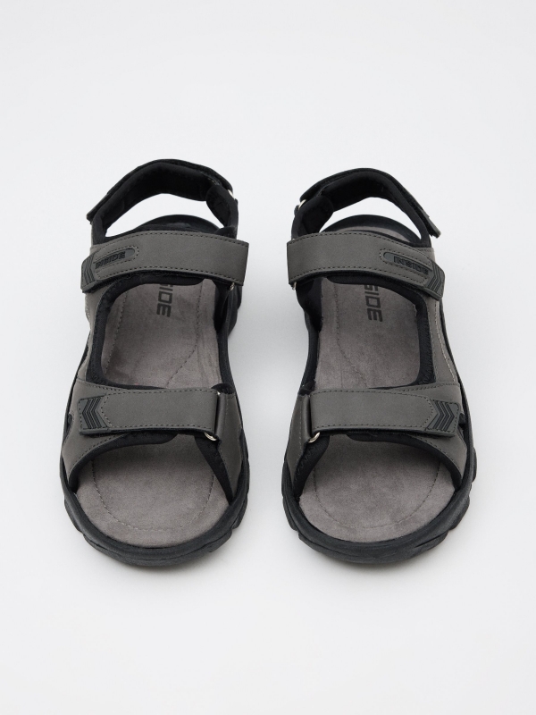Sports sandal with velcro straps zenithal view