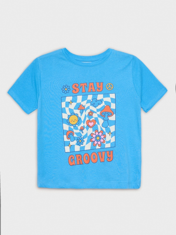  Stay Groovy T-shirt azul