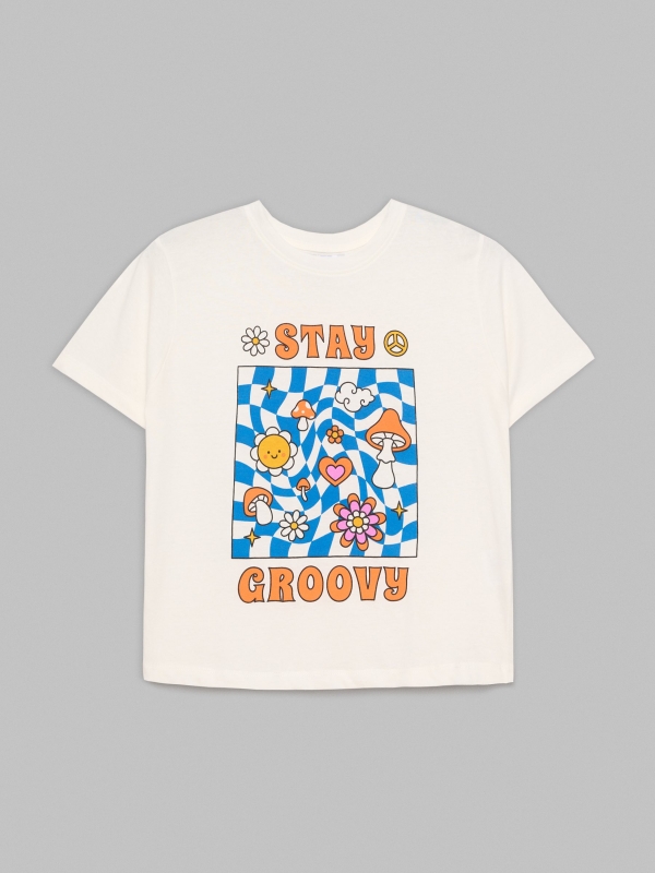  Camiseta Stay Groovy blanco roto