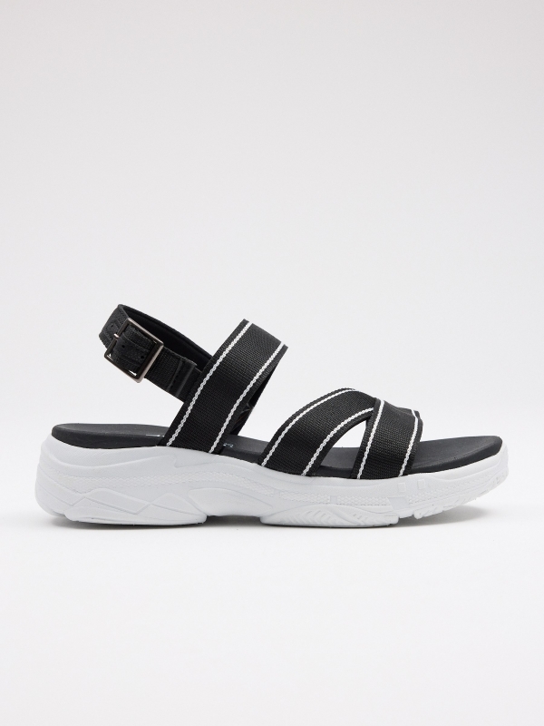 Sport platform sandal black