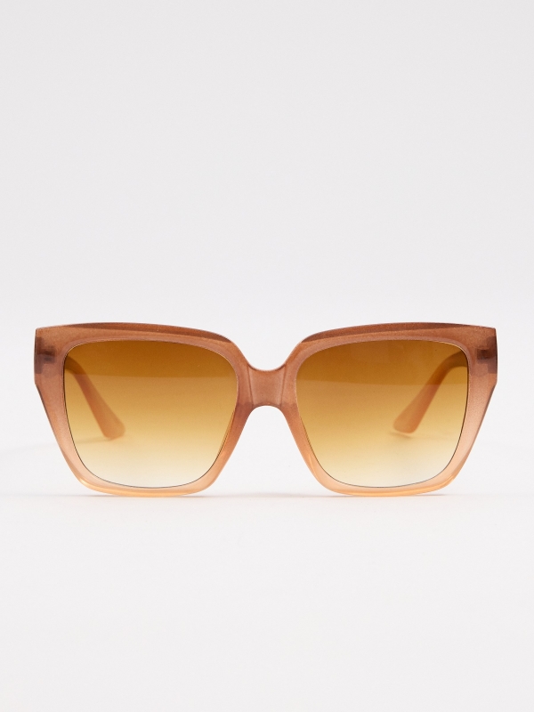 Óculos de sol em acetato quadrado marrom
