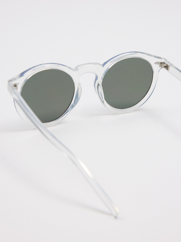 Gafas de sol acetato redondas blanco vista detalle