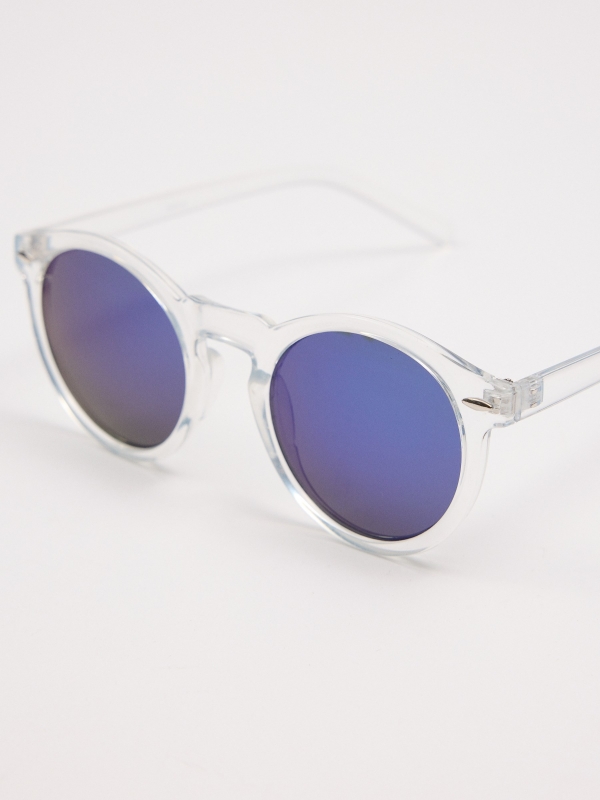 Round acetate sunglasses white detail view