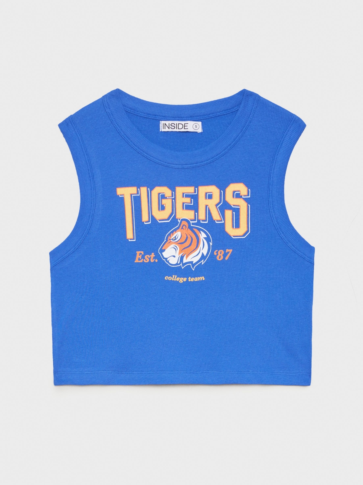  Camiseta crop Tigers azul eléctrico