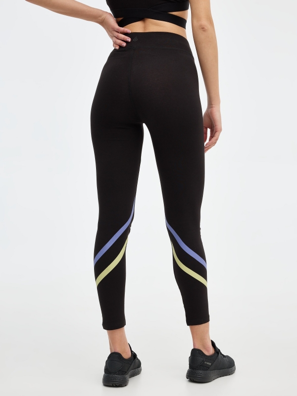 Leggings with contrasts black front view
