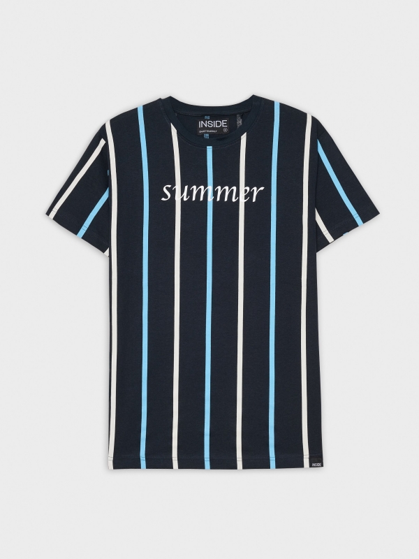  T-shirt estampada summer azul marinho