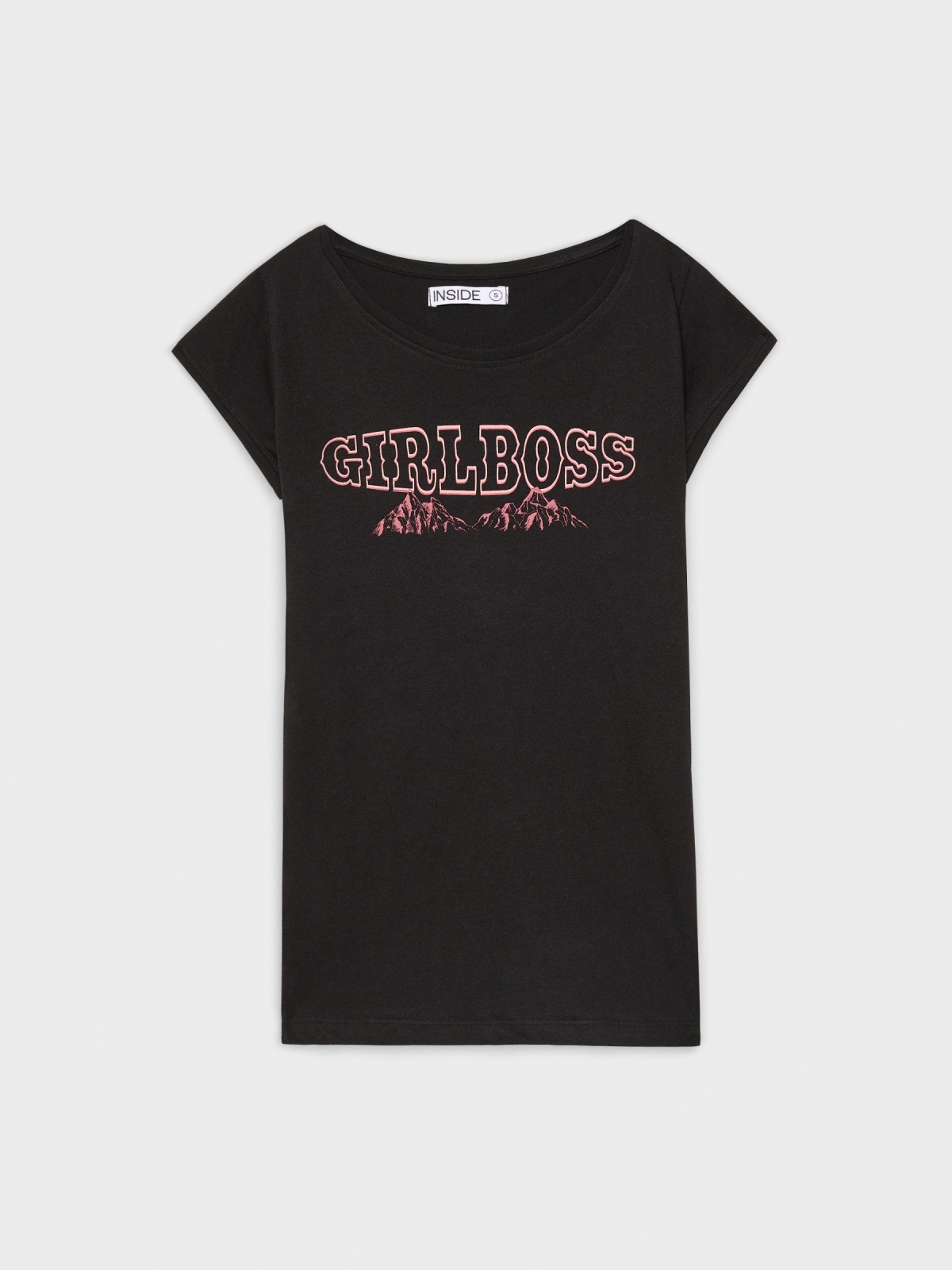  Girlboss print T-shirt black