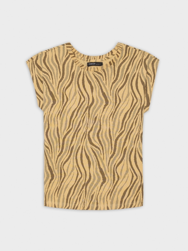  Camiseta animal print beige marrón tierra
