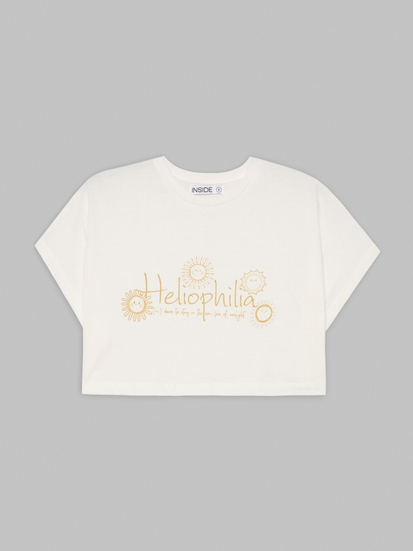  Camiseta crop Heliophilia beige