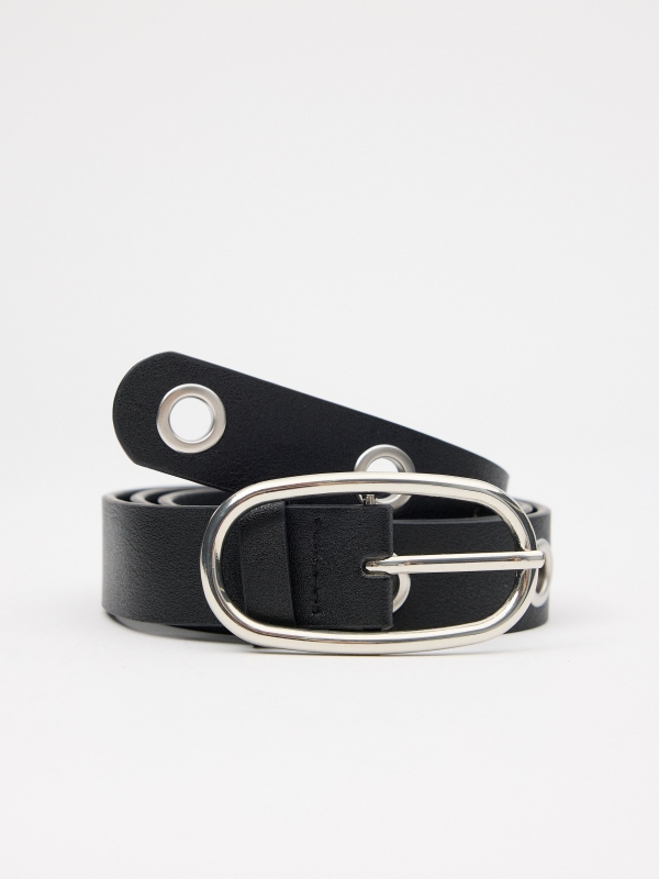 Studded belt with buckle black