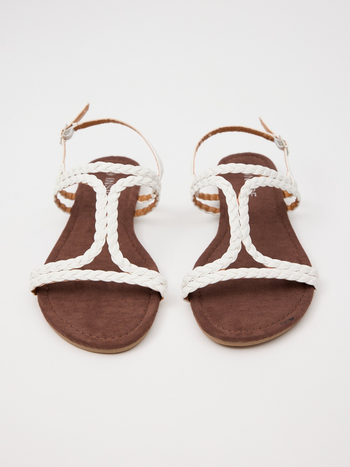 Braided straps sandals off white lateral view