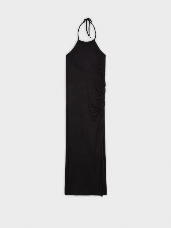  Halter midi dress with slit black