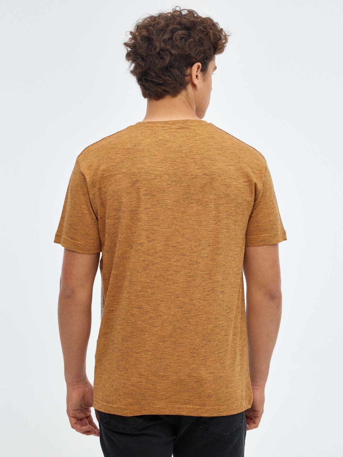 Pluviophile T-shirt ochre middle back view