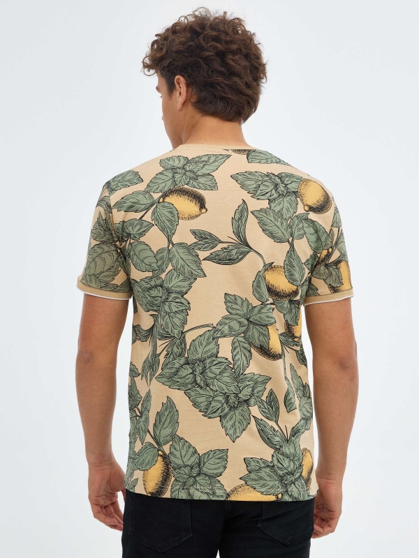 T-shirt estampada de fruta areia vista meia traseira