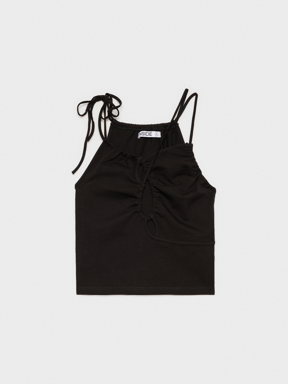  Top cut out halter negro