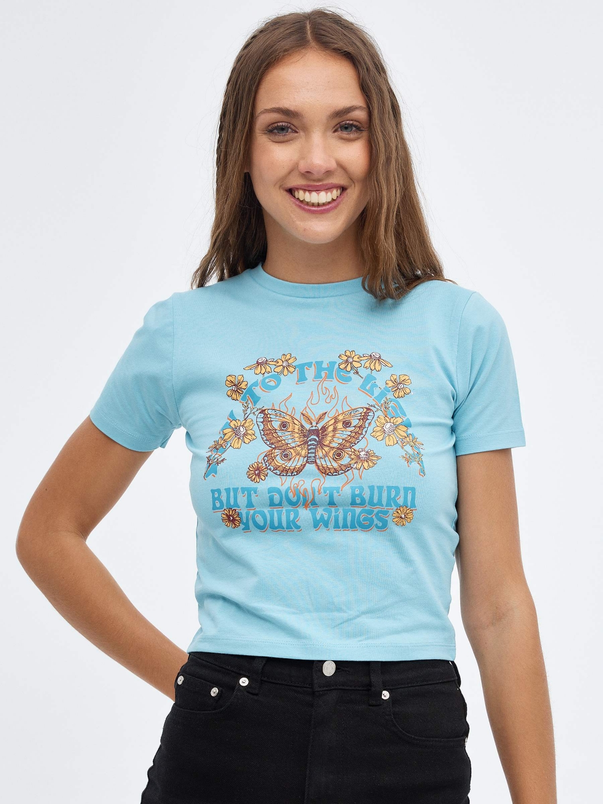 Your Wings T-shirt light blue middle front view