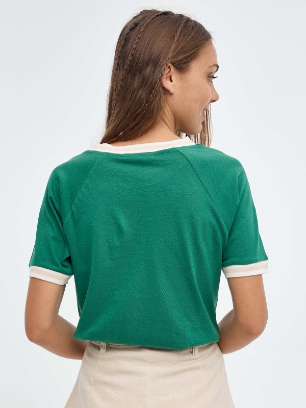 T-shirt Houston Texas verde vista meia traseira