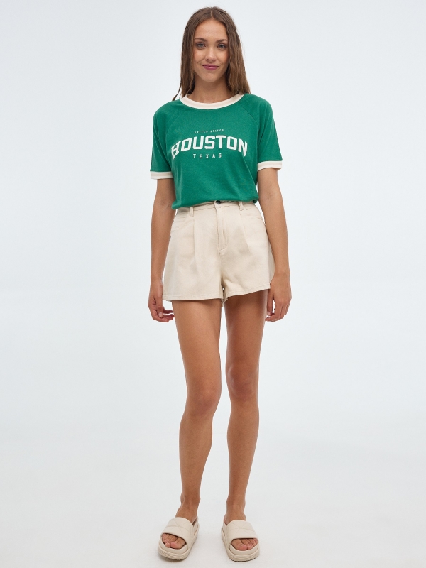 Camiseta Houston Texas verde vista general frontal