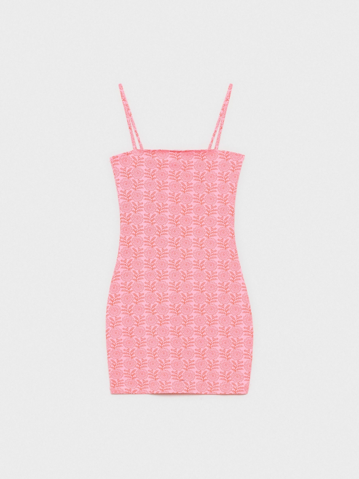  Floral mini slim dress bubblegum pink