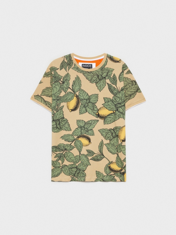  T-shirt estampada de fruta areia