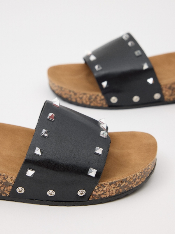 Wedge with studs black/beige detail view