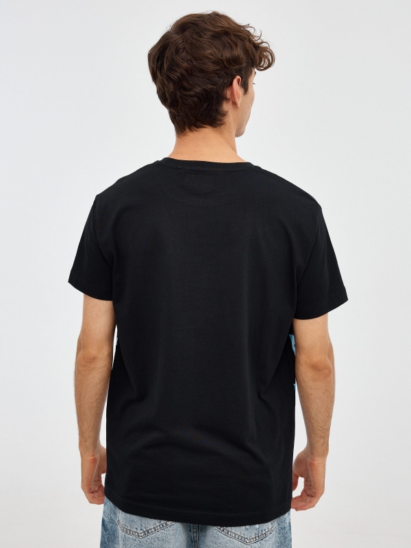 INSIDE print T-shirt black middle back view