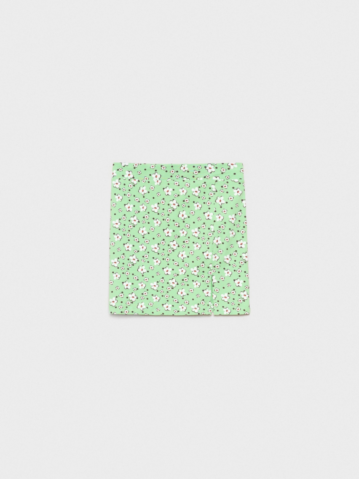  Falda mini print flores verde verde claro