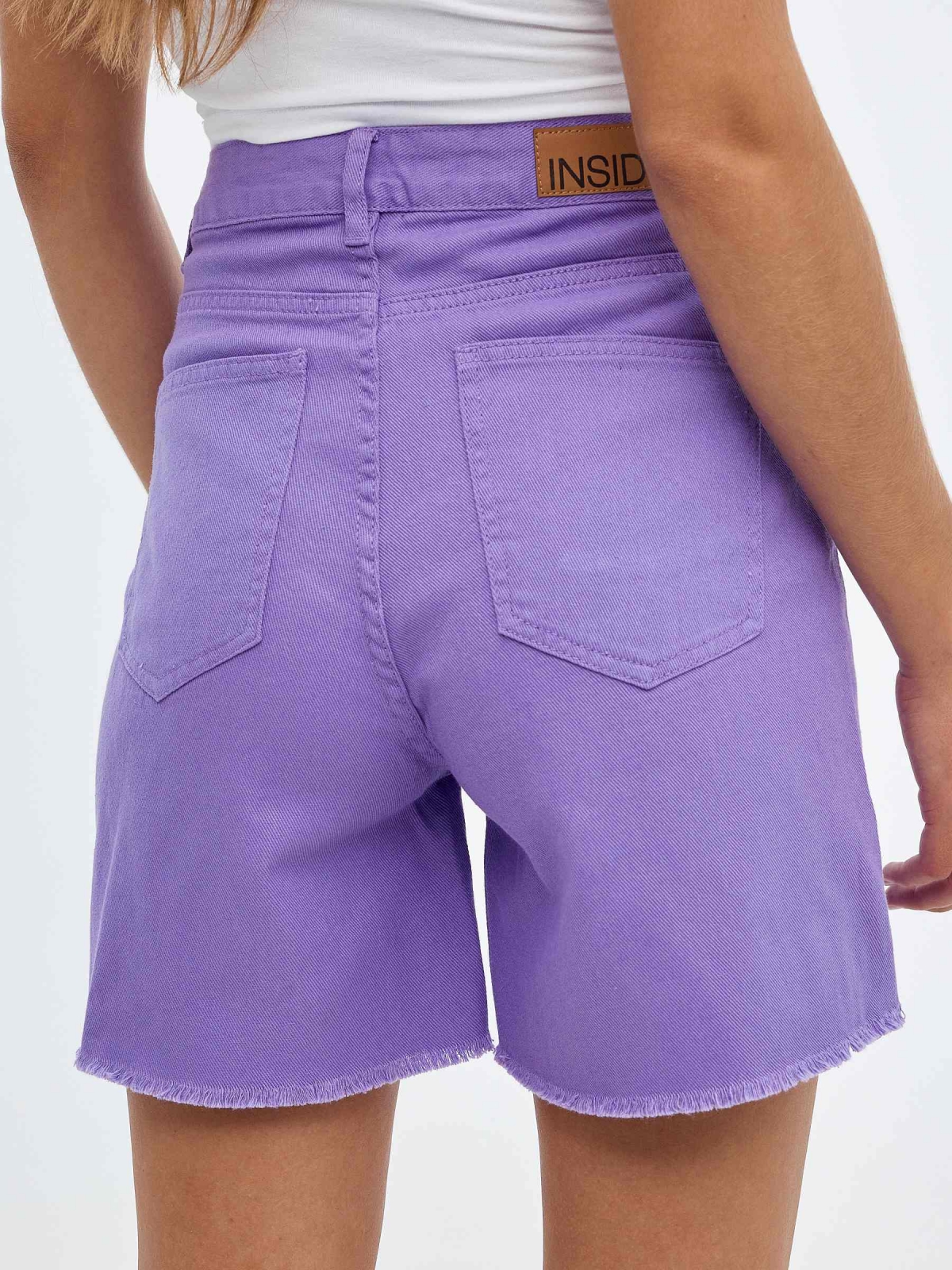 Vintage denim shorts lilac detail view