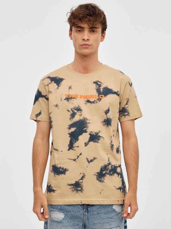 Tie&dye T-shirt sand middle front view