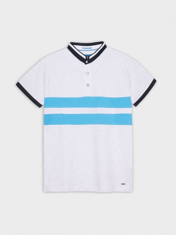  Basic polo shirt with two stripes white