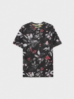 %Pto% Camiseta oversized flores negro