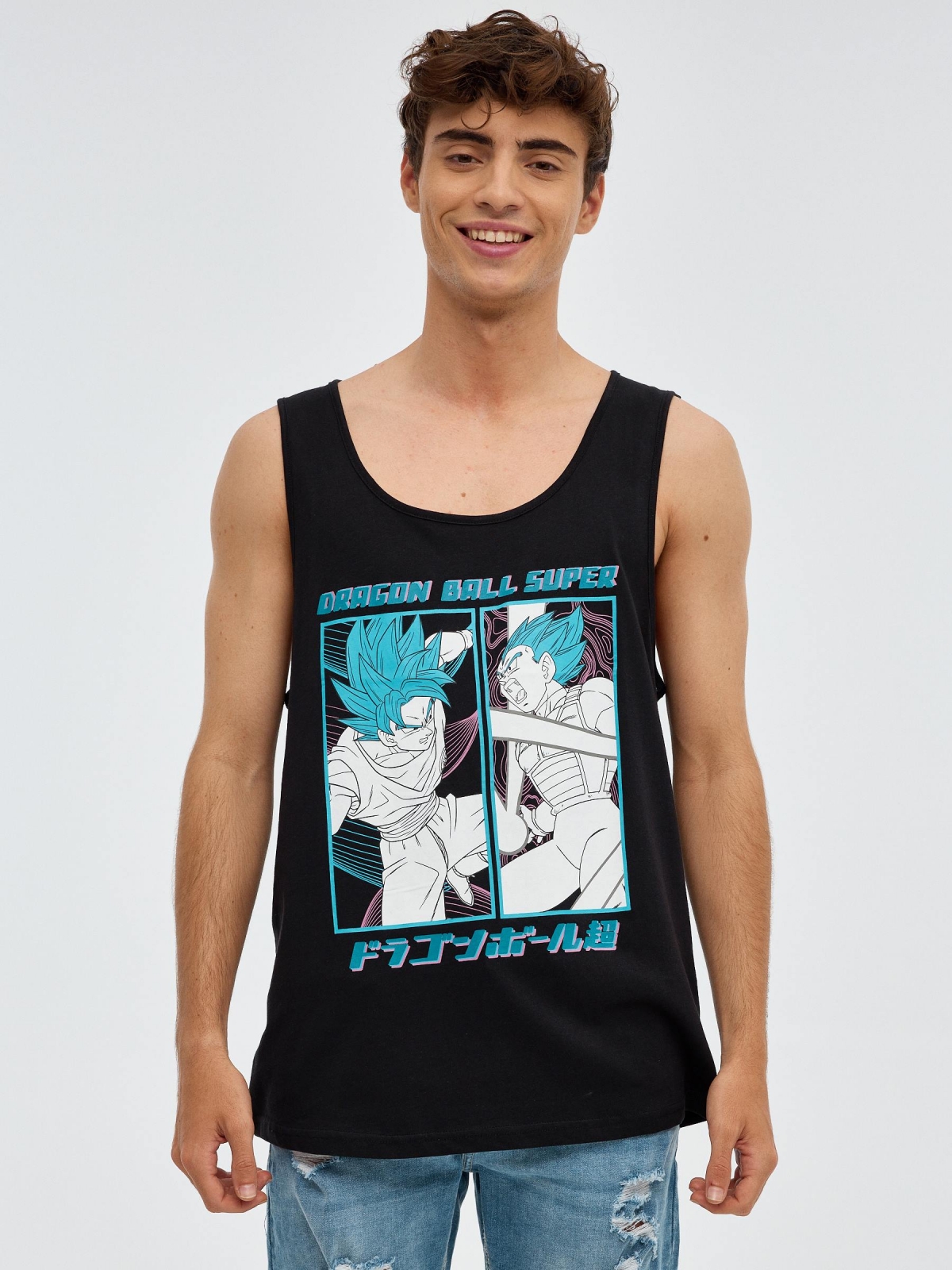 Tank top Dragon Ball black middle front view
