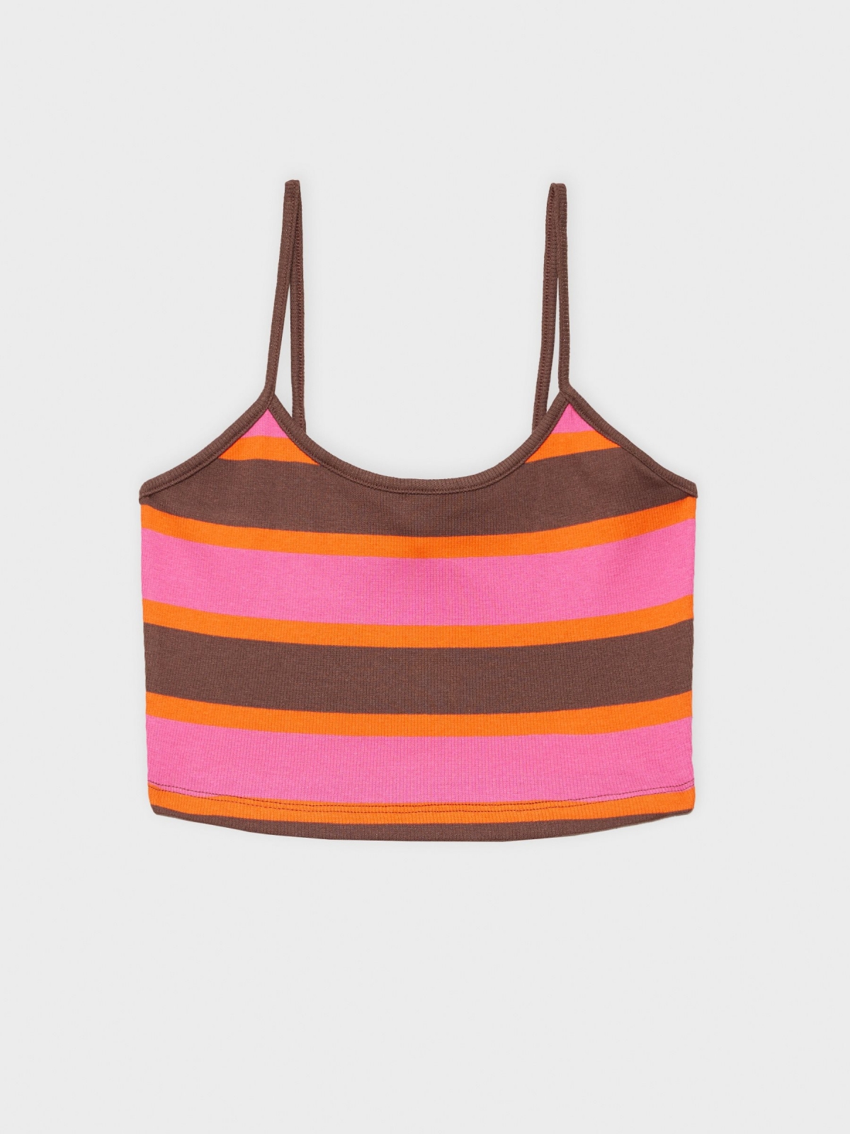  Crop top with striped straps magenta