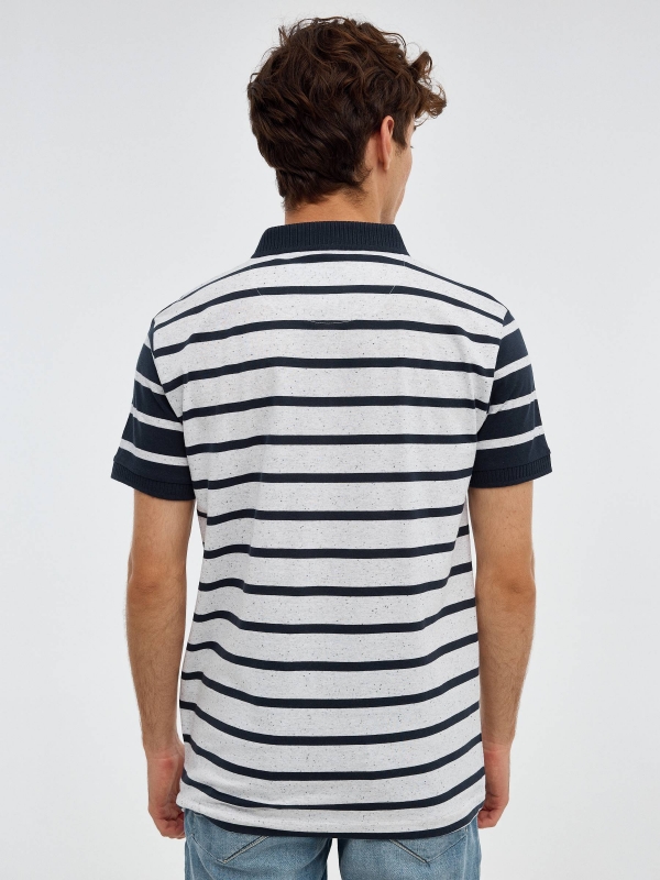 Sailor striped polo shirt white middle back view
